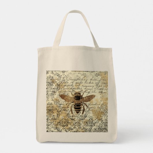 Glitter Bee op  Ephemera Tote Bag (Achterkant)