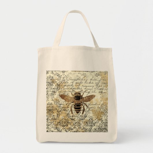 Glitter Bee op  Ephemera Tote Bag (Voorkant)