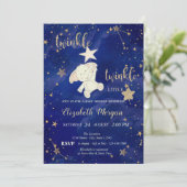 Glitter Beer Twinkle Little Star Baby shower Kaart (Staand voorkant)