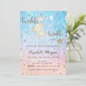 Glitter Beer Twinkle Little Star Bokeh Baby shower Kaart (Staand voorkant)