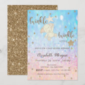 Glitter Beer Twinkle Little Star Bokeh Baby shower Kaart (Voorkant / Achterkant)