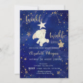Glitter Beer Twinkle Little Star Gold Baby shower Kaart (Voorkant)