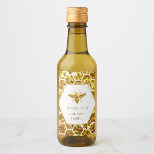 glitter bek dank u wijnlabel wijn etiket (Voorkant)