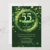 Glitter Bewerken Jaarnaam Bruiloft Jubileum Groen Kaart (Voorkant)