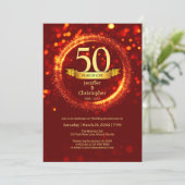 Glitter Bewerken Jaarnaam Bruiloft Jubileum Rood Kaart (Staand voorkant)