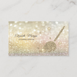 Glitter Bezem Dienstmeid Huis Schoonmaken Bokeh Visitekaartje