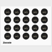 Glitter  Bicycle Retouradreslabel Ronde Sticker (Vel)