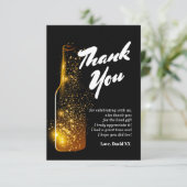 glitter , bier , wijn , volwassene , dank je wel k bedankkaart (Staand voorkant)