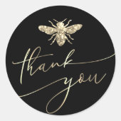 glitter bij bedankt ronde sticker (Voorkant)