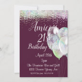 Glitter Birthday, 21ste verjaardag, Kaart (Voorkant)