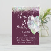 Glitter Birthday, 21ste verjaardag, Kaart (Staand voorkant)