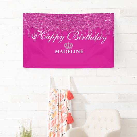 Glitter Birthday Bann Spandoek (Insitu)