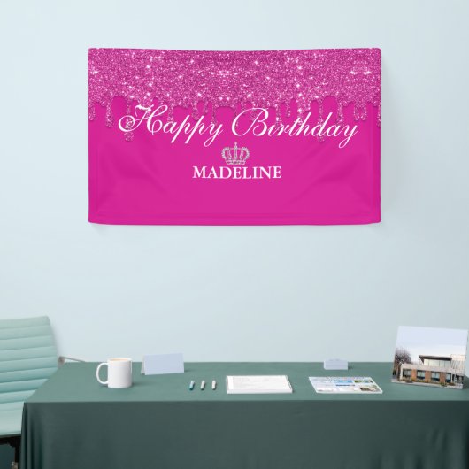 Glitter Birthday Bann Spandoek (Beurs)