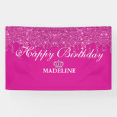 Glitter Birthday Bann Spandoek (Horizontaal)