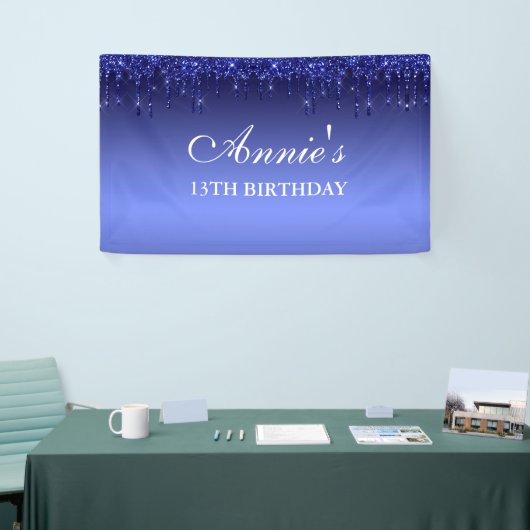 Glitter Birthday-banner op maat Spandoek (Beurs)