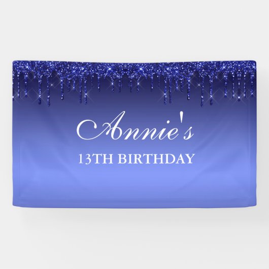 Glitter Birthday-banner op maat Spandoek (Horizontaal)