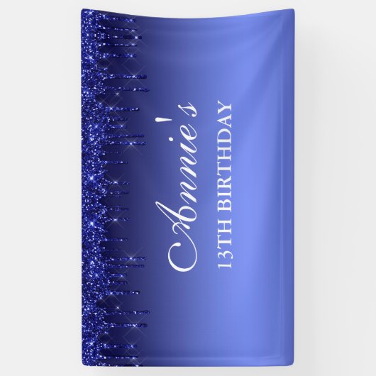 Glitter Birthday-banner op maat Spandoek (Verticaal)