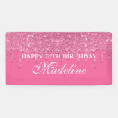 Glitter Birthday-banner op maat voor Blauwgroen dr Spandoek (Horizontaal)