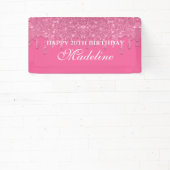 Glitter Birthday-banner op maat voor Blauwgroen dr Spandoek (Insitu)