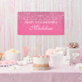 Glitter Birthday-banner op maat voor Blauwgroen dr Spandoek