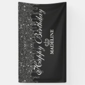 Glitter Birthday, gepersonaliseerd uitstrooien Spandoek (Verticaal)