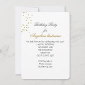 Glitter Birthday Party Gold Jewel Diamond Kaart (Achterkant)