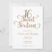 Glitter Birthday Party (Goud en wit) Kaart (Voorkant)