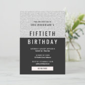 Glitter Birthday Party Invite Kaart (Staand voorkant)