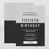 Glitter Birthday Party Invite Kaart (Voorkant / Achterkant)