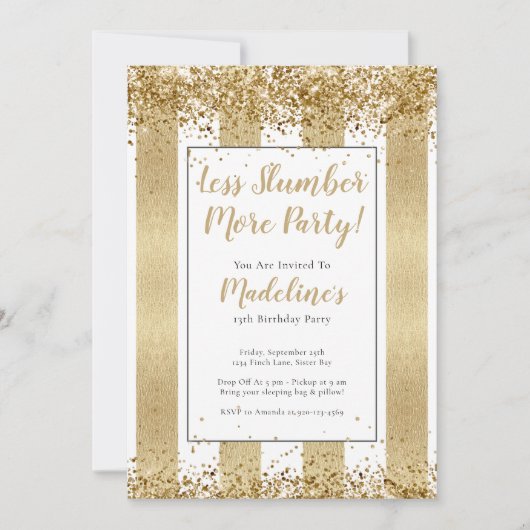 Glitter Birthday Party Kaart (Voorkant)