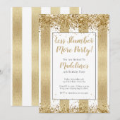 Glitter Birthday Party Kaart (Voorkant / Achterkant)