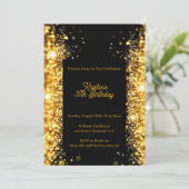 Glitter Birthday - uitnodiging personaliseren (Staand voorkant)