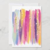 Glitter Birthday, Waterverf met zoete zestien Kaart (Achterkant)