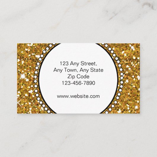 Glitter Black Cake Visitekaartjes (Achterkant)