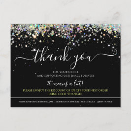 Glitter Black Elegant voor holografisch gebruik Briefkaart