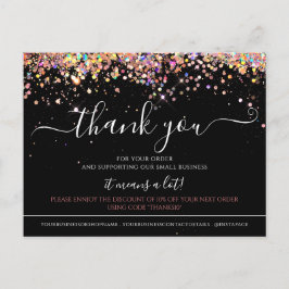 Glitter Black Elegant voor holografisch gebruik Briefkaart