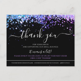 Glitter Black Elegant voor holografisch gebruik Briefkaart