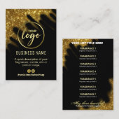 Glitter Black en Gold Fragrance lijst Visitekaartje (Voorkant / Achterkant)