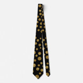 Glitter Black en Gold Polka Dots Weddenschap Stropdas (Voorkant)