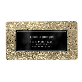 Glitter Black Framed Gold RSVP Adres Boutique Etiket