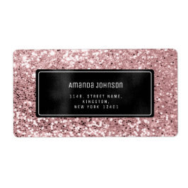 Glitter Black Framed Roos RSVP Adres Boutique Etiket