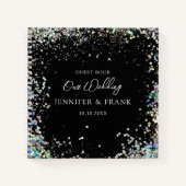 Glitter Black, gastboek bruiloft Holographic Notitieboek (Voorkant)