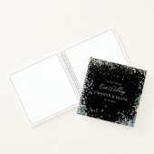 Glitter Black, gastboek bruiloft Holographic Notitieboek (Binnen)