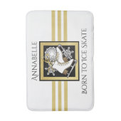 Glitter Black, gepersonaliseerd, zwart, witte ijsv Badmat (Voorkant Verticaal)