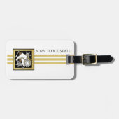 Glitter Black, gepersonaliseerd, zwart, witte ijsv Bagagelabel (Voorkant horizontaal)