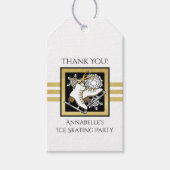 Glitter Black, gepersonaliseerd, zwart, witte ijsv Cadeaulabel (Voorkant)