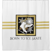 Glitter Black, gepersonaliseerd, zwart, witte ijsv Douchegordijn (Voorkant)