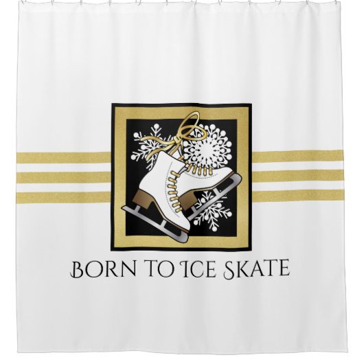 Glitter Black, gepersonaliseerd, zwart, witte ijsv Douchegordijn (Voorkant)