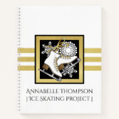 Glitter Black, gepersonaliseerd, zwart, witte ijsv Notitieboek (Voorkant)