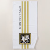 Glitter Black, gepersonaliseerd, zwart, witte ijsv Strandlaken (Voorkant)